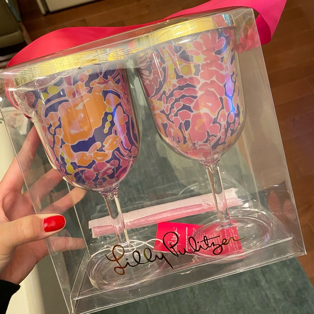 Lily Pulitzer Tumbler with Straws Set of 2